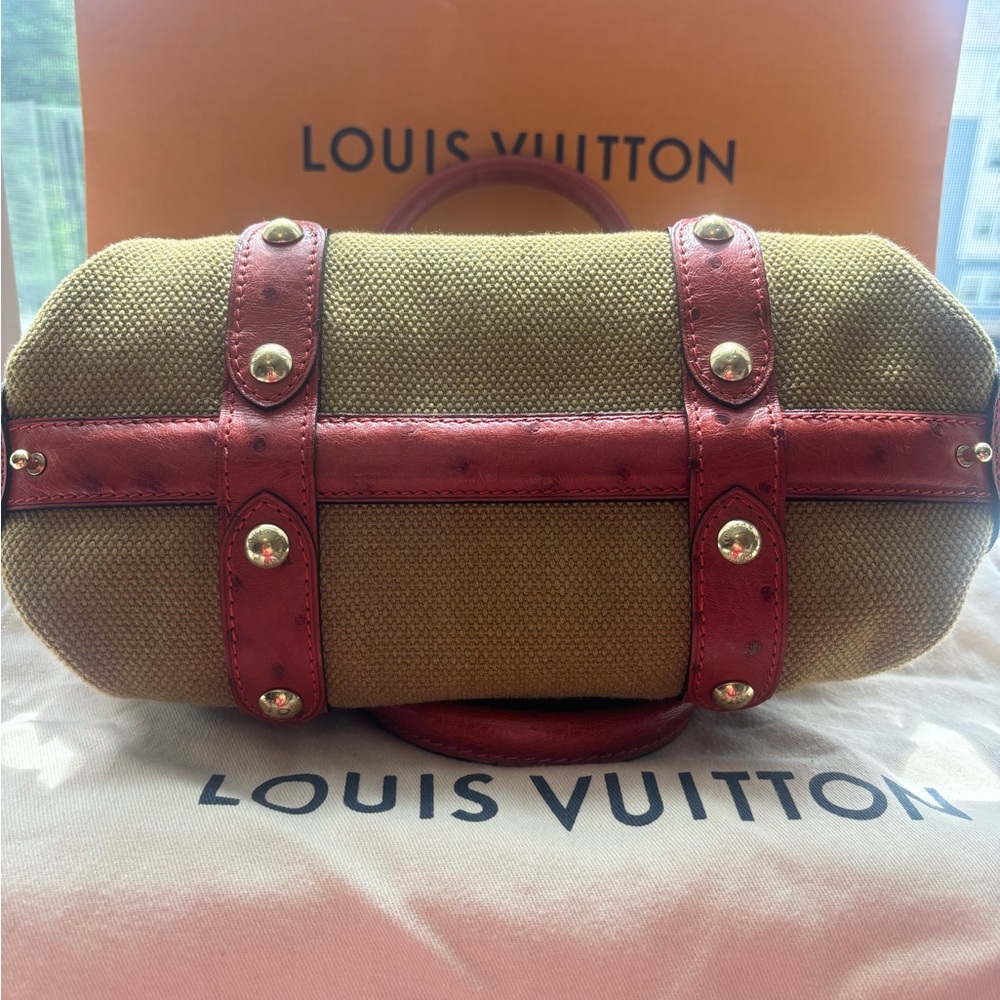 Louis Vuitton sac de nuit toile Trianon canvas ostrich mm - Picture 4 of 12
